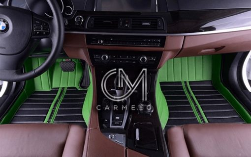 Black and Green Carmelo Driver & Passenger Tailored Car Mats
