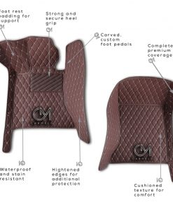 Brown Carmelo Crystal Car Mats annotated