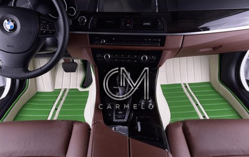 Green and White Carmelo Driver & Passenger Tailored Car Mats