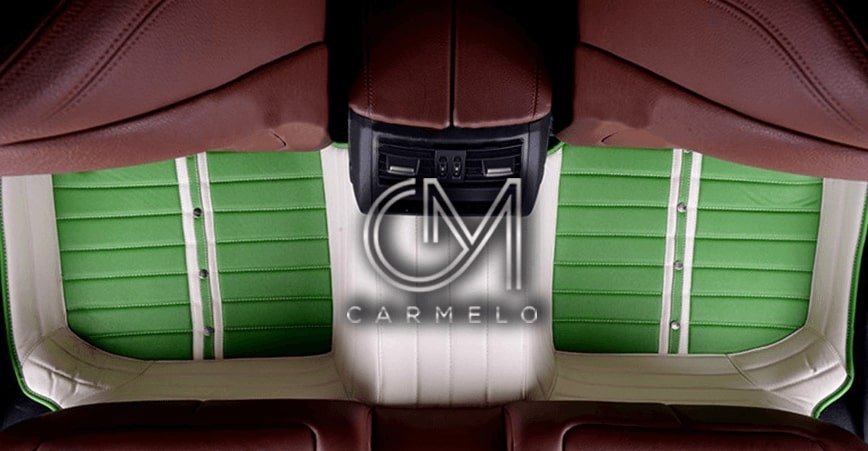 Green and White Carmelo Rear Tailored Car Mat