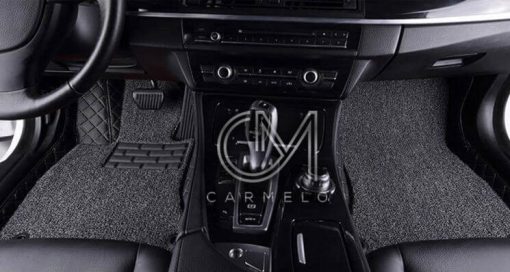 Grey & Black Carmelo Driver & Passenger Carpet Car Mats