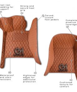 Light Brown Carmelo Crystal Car Mats annotated