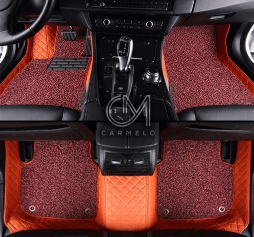 Orange Carmelo Carpet Car Mats