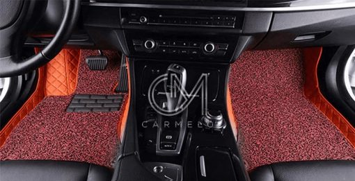 Orange Carmelo Driver & Passenger Carpet Car Mats