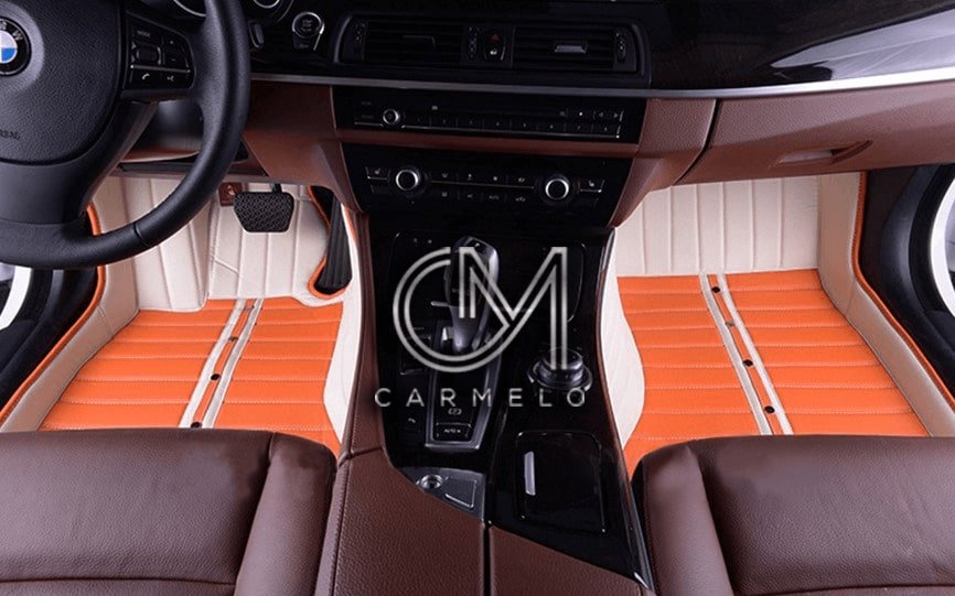 Orange and White Carmelo Driver & Passenger Tailored Car Mats