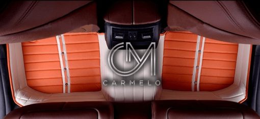 Orange and White Carmelo Rear Tailored Car Mat