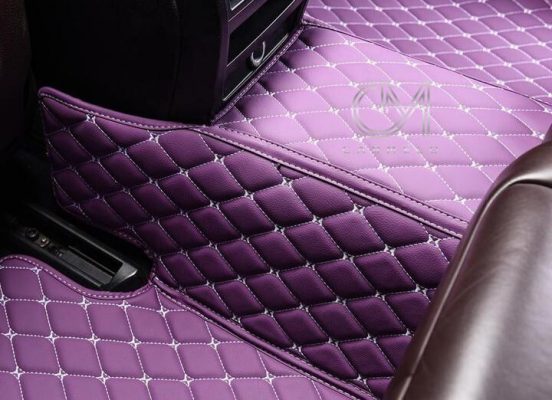 Purple Crystal Car Mat close up