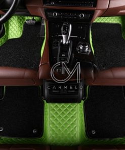 Black and Green Carmelo Carpet Car Mats