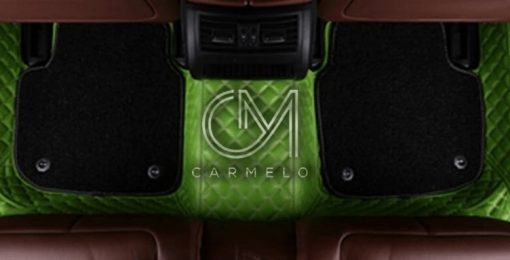 Black and Green Carmelo Rear Carpet Car Mat