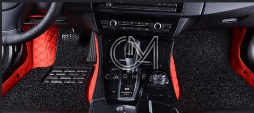 Black and Red Carmelo Driver & Passenger Carpet Car Mats