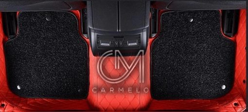 Black and Red Carmelo Rear Carpet Car Mat