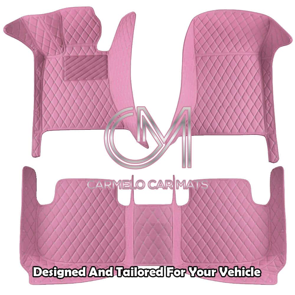 Pink Butterfly Design Car Floor Mats, 4 Piece Set Custom Auto Accessories