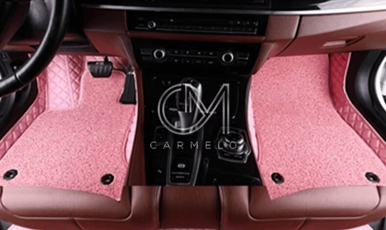 Pink Carmelo Driver & Passenger Carpet Car Mats