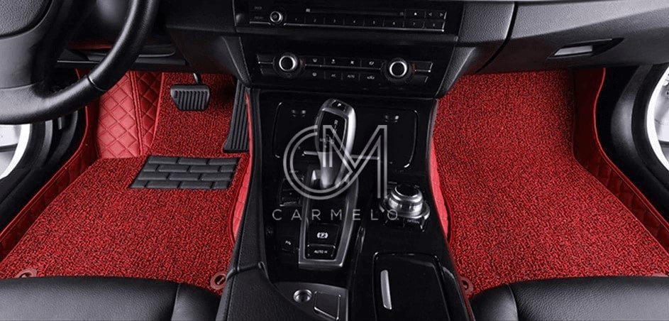 Red Carmelo Driver & Passenger Carpet Car Mats