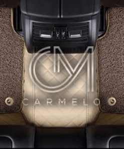 Coffee Brown and Beige Carmelo Rear Carpet Car Mat