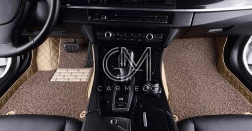 Coffee and Beige Carmelo Driver & Passenger Carpet Car Mats