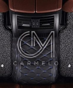 Grey & Black With Blue Carmelo Rear Carpet Car Mat