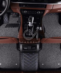 Grey & Black with Blue Carmelo Carpet Car Mats