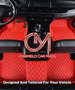 Racing Red and Black Carmelo Custom Car Mat