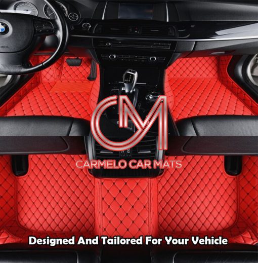 Racing Red and Black Carmelo Custom Car Mat