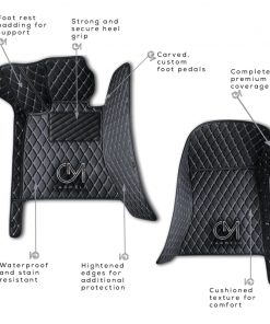 Black and Beige Carmelo Crystal Car mats annotated