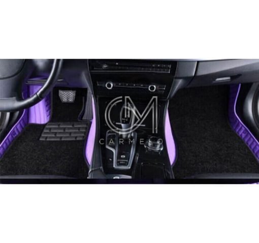 Black and Midnight Purple Carmelo Driver & Passenger Carpet Car Mats
