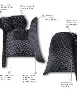 Black and White Carmelo Crystal Car mats annotated