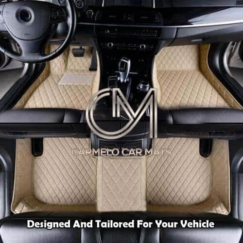 Cosmos V1040LUBE25HP Luxury Carpet Beige Tailored Floor Mats with Beige Cloth Binding with Heelpad